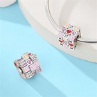 Kunsir 925 Sterling Silver 3d Charm Love Puzzle Cube Bead For Bracelet Diy Gifts