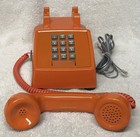 Vintage Western Electric 2500 Orange Push Button Touch Tone Desk Table Telephone