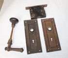 Antique Sorrento Door Knob Set Victorian Brass Lock