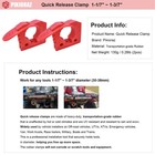 2pcs Red Roof Rack Mounting Bracket  Shovel Holder Mount For 1-1 7in To 1-4 9in