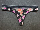 Lot 5 Victoria   s Secret Logo Sz L Cotton Thong String Panty Bundle Pack