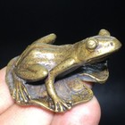 83g Ancient Chinese Handcrafted brass Exquisite perfect Frog Sculpture gift