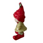 Vtg Lefton Christmas Elf Pixie Figurine Red Hat Scarf Hands On Hips Ceramic