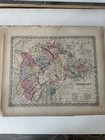 1855 Colton s Atlas Hand Colored Engraving Map Germany 
