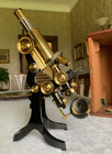 Antique J  Swift   Son - Research Model Brass Microscope - Circa 1910 With Case