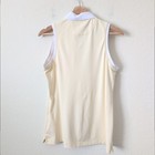 Peter Millar Womens Sleeveless Golf Polo Shirt Yellow White Stripe Upf 1 4 Zip M