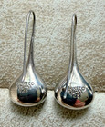 Vtg Taxco Mexico 925 Sterling Silver Puffy Teardrop Dangle Hook Earrings To-51