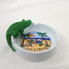 Vintage 1993 Florida Lifes A Croc Ashtray With Figurine Souvenir
