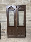   Antique Carved Oak Double Entrance French Doors   48 X 84   Salvage
