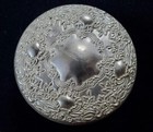 Vintage Victorian Round Cut Glass Dresser Vanity Jar Silver Metal Lid Ornate