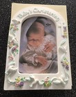 Russ Sculptstone Frame Baby   s Christening Boy Fits 4 X 6    Photo Easel Back New