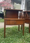 Kent-coffey The Durham Cherry Wood Antique Nightstands With Drawer And Shelf