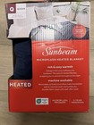 Sunbeam Electric Heated Bed Blanket Navy Soft Microplush 12 Heat Settings Queen