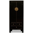 Us Seller - Distressed Black Elmwood Chinese Ming Armoire