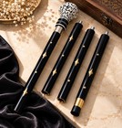 Detachable 4-section Black Walking Cane With Carved Cream And Black Handle
