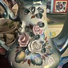 Rare Antique Vintage Pitcher Flowered Hand Painted Beautiful