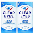 Clear Eyes Triple Relief Lubricant Eye Drops  0 5 Fl Oz  pack Of 2  Exp 04 2027