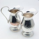 Pair Silver Plated Half Pint Jugs - Cream   Water Etc - Vintage