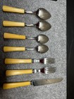 Set Of 7 Bakelite Stainless Butterscotch Flatware Usa Godell