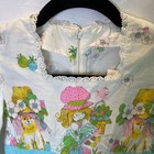 Vintage Strawberry Shortcake Handmade Dress Girls White Blue Lace Trim Retro 80s