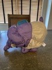 Fisher-price Big Things Plush Elephant Toy 1994 Purple Pink   White Stuffed Anim