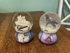 Set Of Two Bradford Exchange Eddie Lepage Wolf Snow Globes