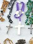 Catholic Devotional Lot Rosaries Medals Crucifixes Saint Religious Vtg  35 Pc 