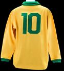 1962 Pele Signed Brazil World Cup Soccer Jersey Long Sleeve Bas