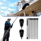 Adjustable 7-section Gutter Cleaner  Roof Brush For Leaves Branches Debris
