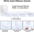 White Ribbon 60 Yards 1 1 2 Inch White Satin Ribbon Wide Gift Ribbons For Flo   