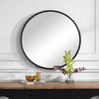Pair Belham Xxl 35  Aged Black Iron Round Wall Vanity Mirror 09692 Uttermost