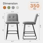 Grey Counter Height Bar Stools Set Of 3 Wide Seat 26 Inch Bar Stools With Back