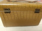 Train Case Make-up Case With Mirror Vintage Imitation Leather