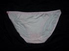 Girls 10-12 String Bikini Panties White W hot Pink Trim Nwot Tween 80s Retro
