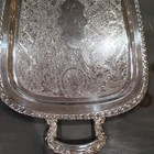 Vintage Oneida Silver Plated Victorian Style Butlers Serving Tray Platter