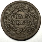 1855 Knob On Ear Braided Hair Large Cent Vf Condition - 2409