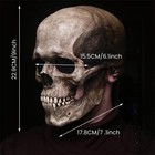 Human Skull Mask Full Head Helmet Movable Jaw For Halloween Cosplay Party Props