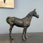Estate Pair Large Cast Iron Horse Banks Doorstops- Beautiful Equestrian