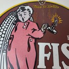Vintage Fisk Tires Sign - Automobile Car Sales Service Gas Pump Porcelain Sign