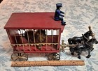 1923 Arcade Cast Iron   Wood Circus Wagon  Lion And Driver Awesome Condtion