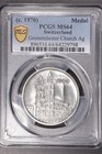 Switzerland C 1970  Grossmunster Church   Nice Silver Medal   2173 Pcgs  Ms 64