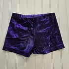 Gk Elite Kids Purple Mystique Metallic Gymnastics Cheer Dance Shorts Am