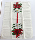 2 Vintage Vera Neumann Christmas Poinsettia Linen cotton Kitchen Towels