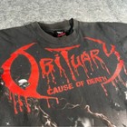 Vintage Obituary Shirt Mens Large Black 90s Cause Of Death Band Aop Death Metal