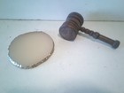 Short Loud Wooden Gavel And Quartz Block Judge  Lawyer  Auction Free Shipping