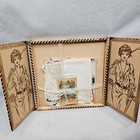 Best Antique Early 1900 s Woman Golfer Golf Pyrography Handkerchief Box