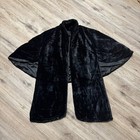 Vtg 60s 70s Goth Crushed Velvet Cape Shawl Stole Evening Dress Coat Jacket S M L