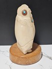 Lg Native American Stone Carving A  Rowlodge Arapaho Artist Signed Turquoise 