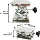 4x4  Stainless Steel Lab Jack Lift Table Scissor Stand Platform Max  Height 6 