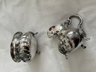 Silver Creamer And Sugar Bowl Victorian-style Vintage - Victoria 80  hallmark  